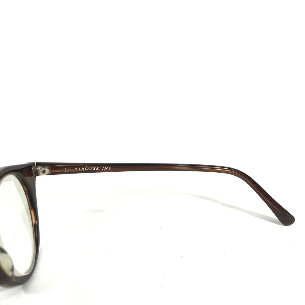 Vintage Lighthouse INT Eyeglasses Frames Brown Thick Rim Horn Rim 52-22-140